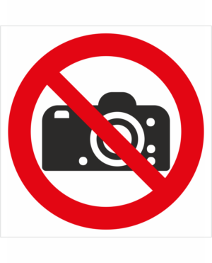 Zákazová bezpečnostná značka - Symbol bez textu: Zákaz fotografovania