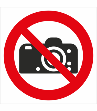 Zákazová bezpečnostná značka - Symbol bez textu: Zákaz fotografovania