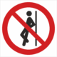 Zákazová bezpečnostná značka - Symbol bez textu: Zákaz opierania