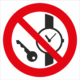 Zákazová bezpečnostná značka - Symbol bez textu: Zákaz nosenia kovových častí a hodiniek