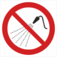 Zákazová bezpečnostná značka - Symbol bez textu: Zákaz striekania vodou