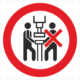 Zákazová bezpečnostná značka - Symbol bez textu: Stroj smie obsluhovať iba jedna osoba