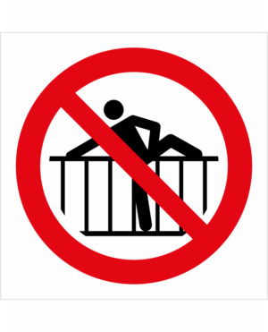 Zákazová bezpečnostná značka - Symbol bez textu: Neprekračovať bariéru