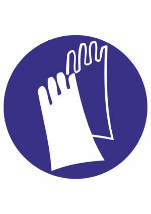Příkazová bezpečnostní značka: Symbol bez textu - Použij ochranné rukavice