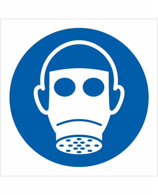 Príkazová bezpečnostná značka - Symbol bez textu: Použi ochranu dýchacích ciest