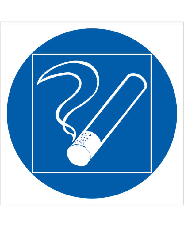 Príkazová bezpečnostná značka - Symbol bez textu: Fajčenie povolené vo vyhradenom priestore