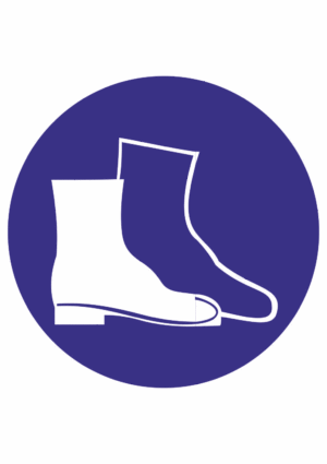 Příkazová bezpečnostní značka: Symbol bez textu - Použij ochrannou obuv