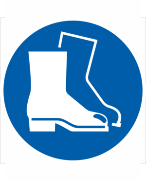Príkazová bezpečnostná značka - Symbol bez textu: Použi ochrannú obuv