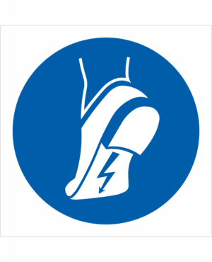 Príkazová bezpečnostná značka - Symbol bez textu: Použi antistatickú obuv