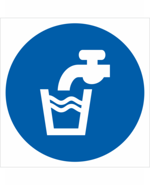 Príkazová bezpečnostná značka - Symbol bez textu: Pitná voda