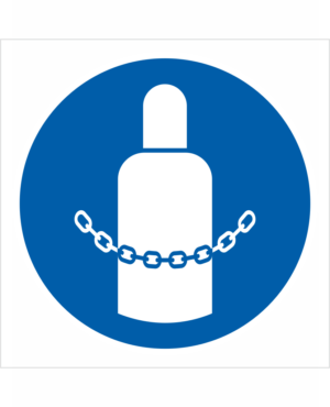 Príkazová bezpečnostná značka - Symbol bez textu: Zaisti tlakové fľaše