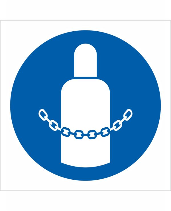 Príkazová bezpečnostná značka - Symbol bez textu: Zaisti tlakové fľaše