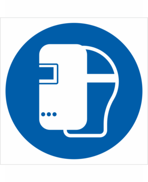 Príkazová bezpečnostná značka - Symbol bez textu: Použi zváračskú prilbu