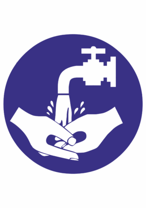 Příkazová bezpečnostní značka: Symbol bez textu - Omytí rukou
