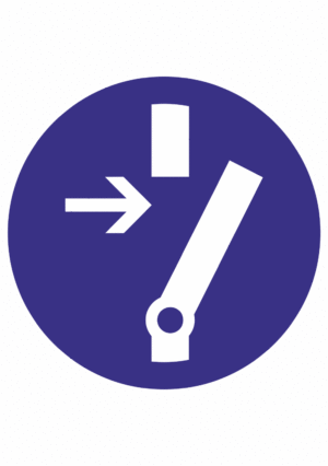 Příkazová bezpečnostní značka: Symbol bez textu - Vypni před začátkem prací