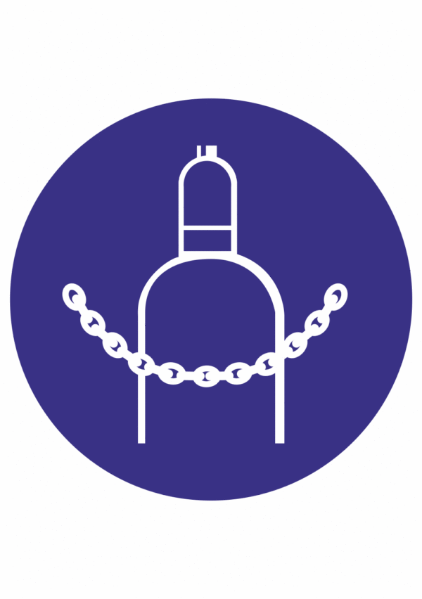 Příkazová bezpečnostní značka: Symbol bez textu - Zajisti tlakové láhve