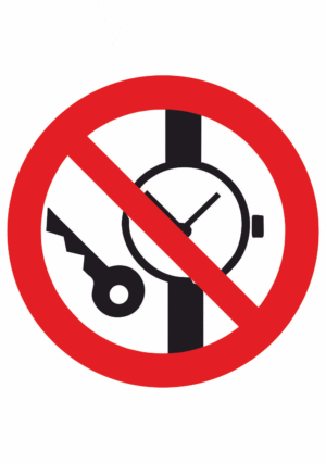 Zákazová bezpečnostní značka: Symbol bez textu - Zákaz kovových předmětů