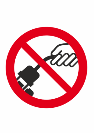 Zákazová bezpečnostní značka: Symbol bez textu - Netahejte za kabel