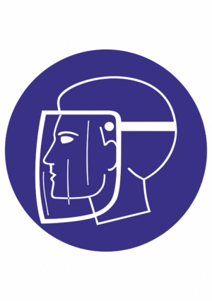 Příkazová bezpečnostní značka: Symbol bez textu - Pracuj s obličejovým štítem