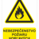 Bezpečnostné značky výstražné - Výstražná značka s textom: Nebezpečenstvo požiaru horľavých kvapalín