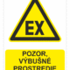 Bezpečnostné značky výstražné - Výstražná značka s textom: Pozor, výbušné prostredie - zóna 1!