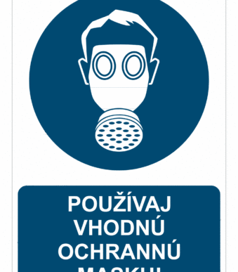 Bezpečnostné značky príkazové - Príkazová značka s textom: Používaj vhodnú ochrannú masku!