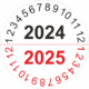 Kontrolné a kalibračné značení - Koliesko na 2 roky: 2024/2025 (Čiernočervené)