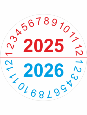 Kontrolné a kalibračné značení - Koliesko na 2 roky: 2025/2026 (Červenomodré)