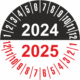 Kontrolné a kalibračné značení - Koliesko na 2 roky: Štítok 2024/2025 (Čiernočervený)