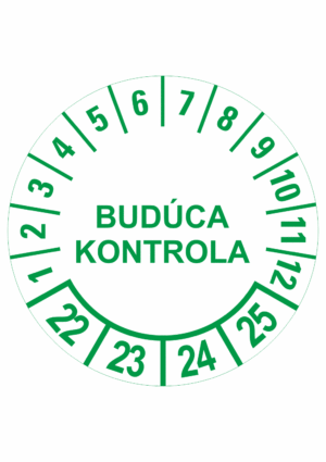 Kontrolné a kalibračné značení - Koliesko na 4 roky: Budúca kontrola 2022/23/24/25 (Zelené)