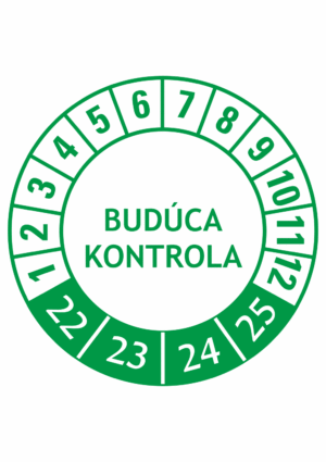 Kontrolné a kalibračné značení - Koliesko na 4 roky: Budúca kontrola 22/23/24/25 (Zelená)
