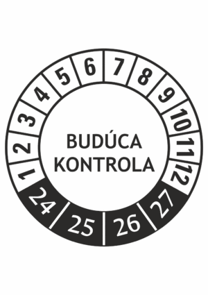Kontrolné a kalibračné značení - Koliesko na 4 roky: Budúca kontrola 2024/25/26/27 (Čierné)