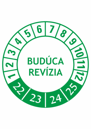 Kontrolné a kalibračné značení - Koliesko na 4 roky: Budúca revízia 22/23/24/25 (Zelené)