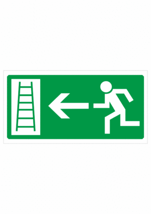 Bezpečnostné zachranné značky - Únikové značenie: Únikový rebrík vľavo
