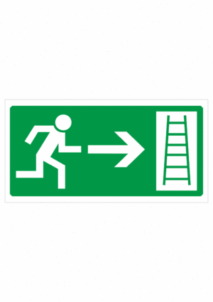 Bezpečnostné zachranné značky - Únikové značenie: Únikový rebrík vpravo