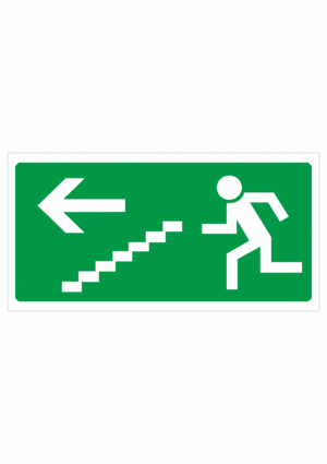 Bezpečnostné zachranné značky - Únikové značenie: Únikové schodisko vľavo dole