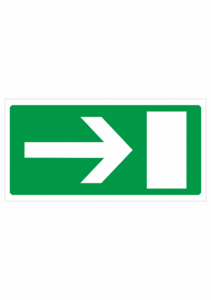 Bezpečnostné zachranné značky - Únikové značenie: Šipka obojsmerna a symbol dveří