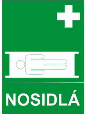 Bezpečnostné značky záchranné - text + symbol: Nosidlá