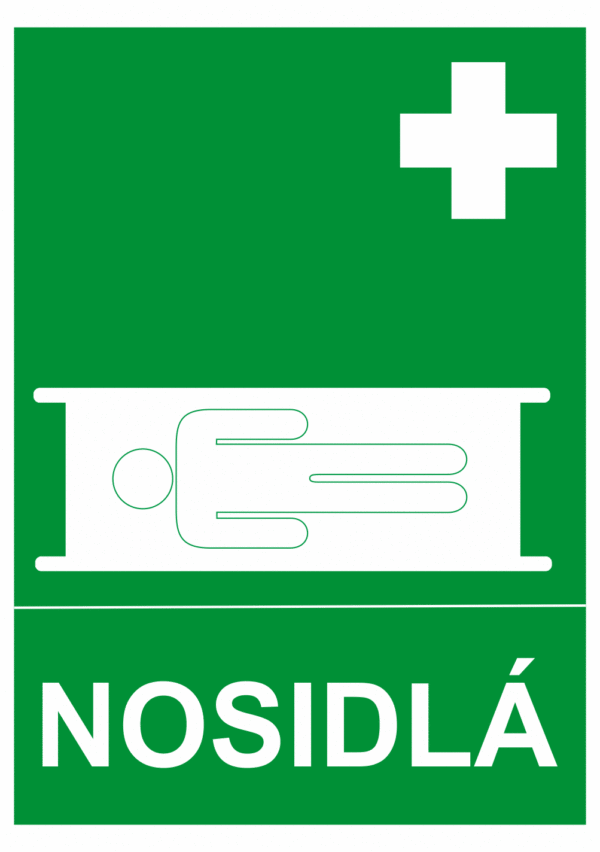 Bezpečnostné značky záchranné - text + symbol: Nosidlá