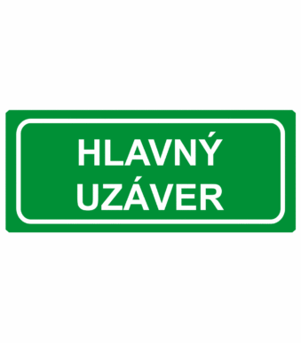 Bezpečnostné zachranné značky - Textové tabuľky: Hlavný uzáver