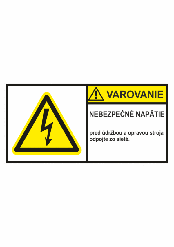 Značenie stojov - Značenie podľa ISO 3864: Varovanie / Nebezpečné napatie