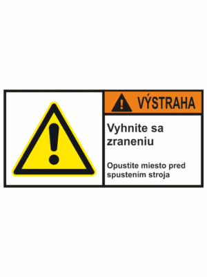 Značenie stojov - Značenie podľa ISO 3864: Výstraha / Vyhnite sa zraneniu