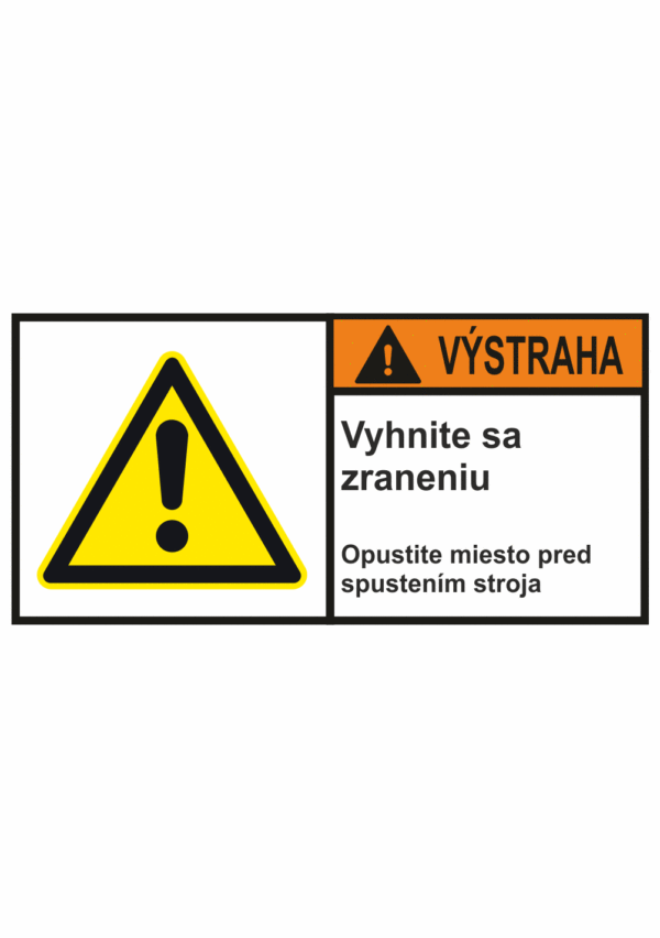 Značenie stojov - Značenie podľa ISO 3864: Výstraha / Vyhnite sa zraneniu