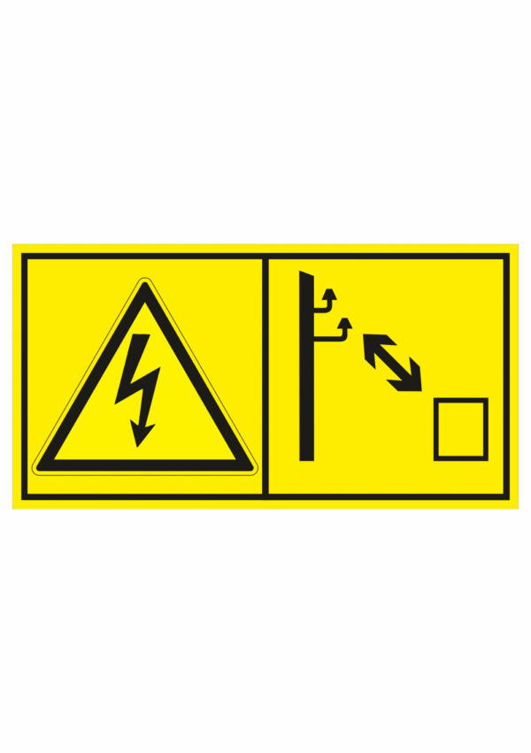 Pozor elektrické napätie - Dodržiavajte bezpečnú vzdialenosť od rozvodov el. energie