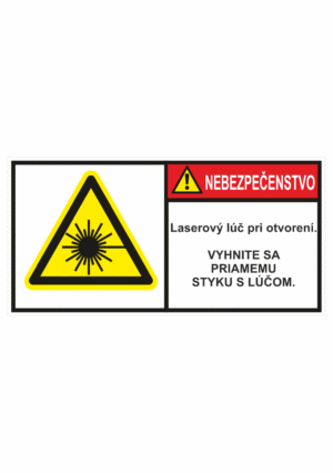 Značenie stojov - Značenie podľa ISO 3864: Nebezpečenstvo / Laserový luč pri otvoreni , Vyhnete sa