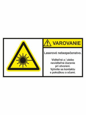 Značenie stojov - Značenie podľa ISO 3864: Varovanie / Laserové nebezpečenstvo