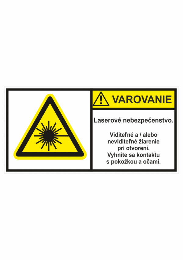 Značenie stojov - Značenie podľa ISO 3864: Varovanie / Laserové nebezpečenstvo