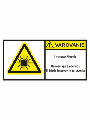 Značenie stojov - Značenie podľa ISO 3864: Varovanie / Laserové žiarenie