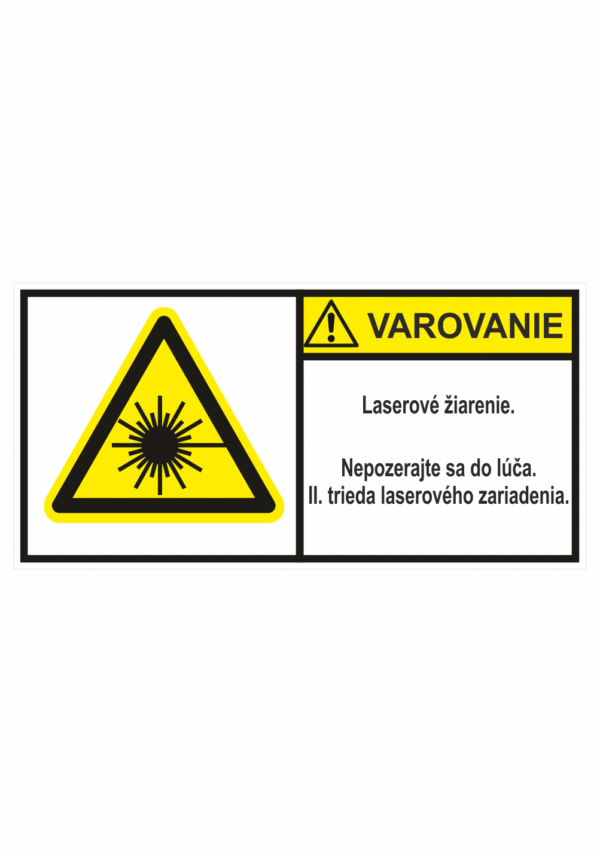 Značenie stojov - Značenie podľa ISO 3864: Varovanie / Laserové žiarenie