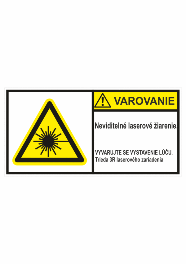 Značenie stojov - Značenie podľa ISO 3864: Varovanie / Neviditelné laserové žiarenie